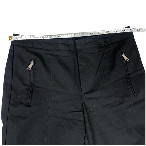 Zara Basic Pants  Slim Leg Black Faux Pockets Zip Detail Women's Medium - Picture 4 of 11